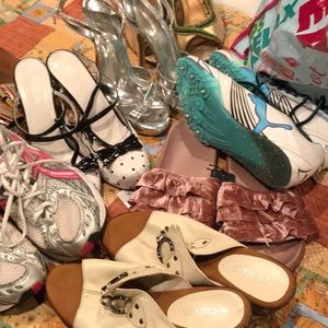 All shoes listed all sizes 8 9, tennis 10 morcomin